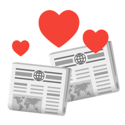 revolving hearts and newspaper