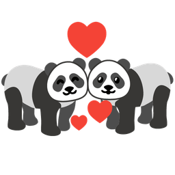 revolving hearts and panda
