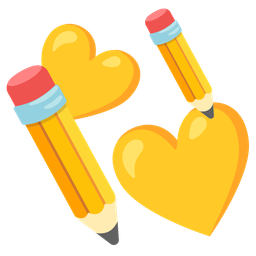 revolving hearts and pencil