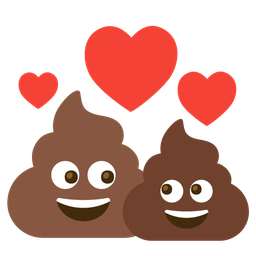 revolving hearts and pile of poo