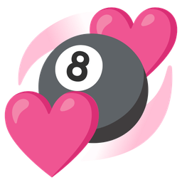revolving hearts and pool 8 ball