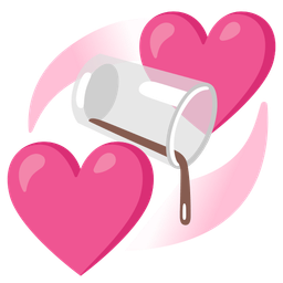 revolving hearts and pouring liquid