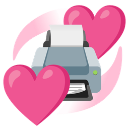 revolving hearts and printer