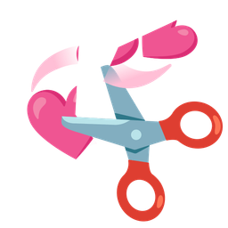 revolving hearts and scissors