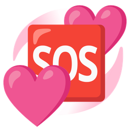 revolving hearts and SOS button