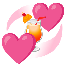 revolving hearts and tropical drink