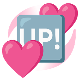 revolving hearts and UP! button