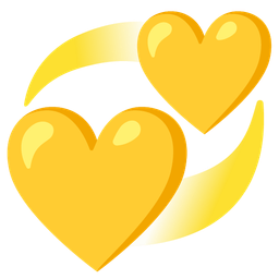 revolving hearts and yellow heart