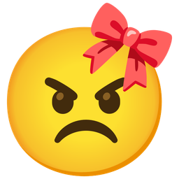 ribbon and angry face