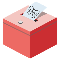 ribbon and ballot box with ballot