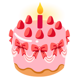 ribbon and birthday cake