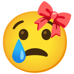 ribbon and crying face