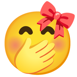 ribbon and face with hand over mouth