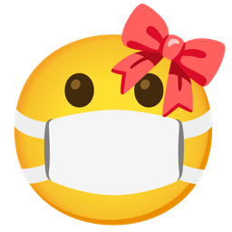 ribbon and face with medical mask