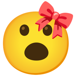 ribbon and face with open mouth