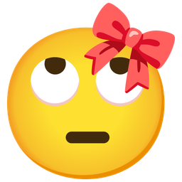 ribbon and face with rolling eyes