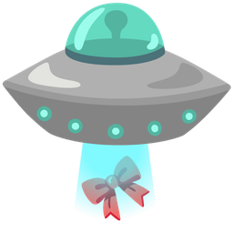 ribbon and flying saucer