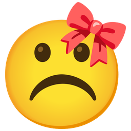 ribbon and frowning face