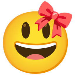 Ribbon and Grinning face with big eyes