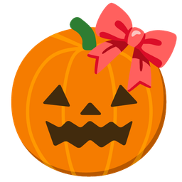 ribbon and jack-o-lantern
