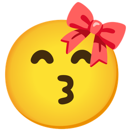 Ribbon and Kissing face with smiling eyes