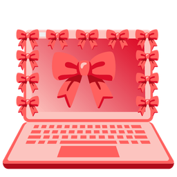 ribbon and laptop