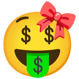 Ribbon and Money-mouth face