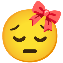 ribbon and pensive face