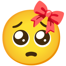 ribbon and pleading face