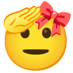 ribbon and saluting face