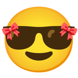 ribbon and smiling face with sunglasses