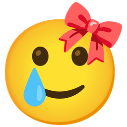 Ribbon and Smiling face with tear