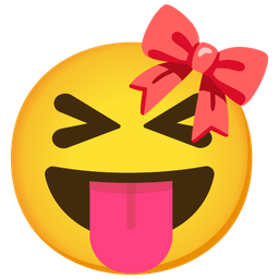 Ribbon and Squinting face with tongue