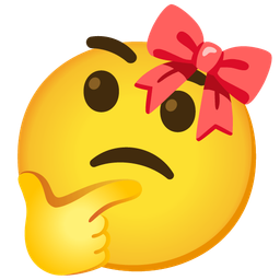 ribbon and thinking face