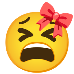 ribbon and tired face