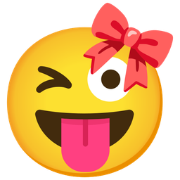 Ribbon and Winking face with tongue