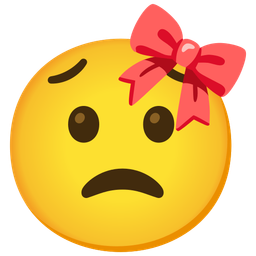 ribbon and worried face