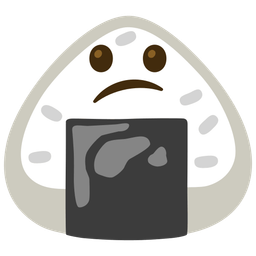 Rice ball and Confused face