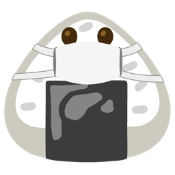 Rice ball and Face with medical mask