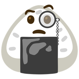 Rice ball and Face with monocle