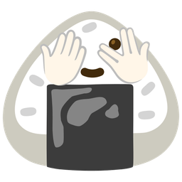 Rice ball and Face with peeking eye