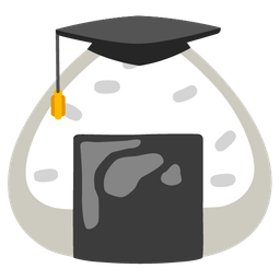 Rice ball and Graduation cap