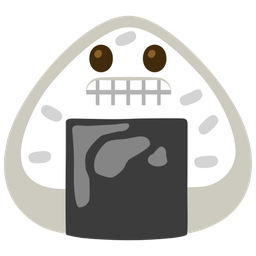 Rice ball and Grimacing face