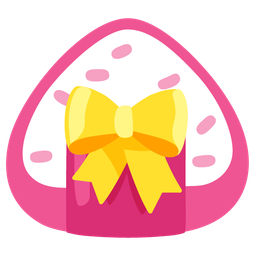 Rice ball and Heart with ribbon