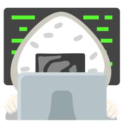 Rice ball and Laptop