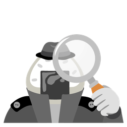 Rice ball and Magnifying glass tilted right