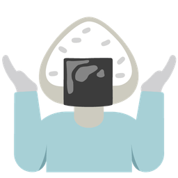 Rice ball and Person shrugging