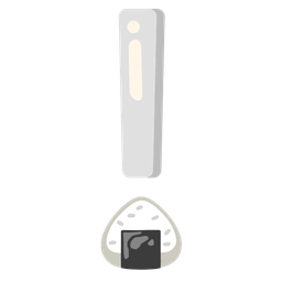 Rice ball and Red exclamation mark