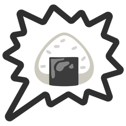 Rice ball and Right anger bubble