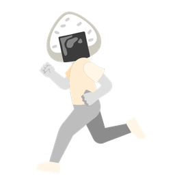 Rice ball and Running shoe